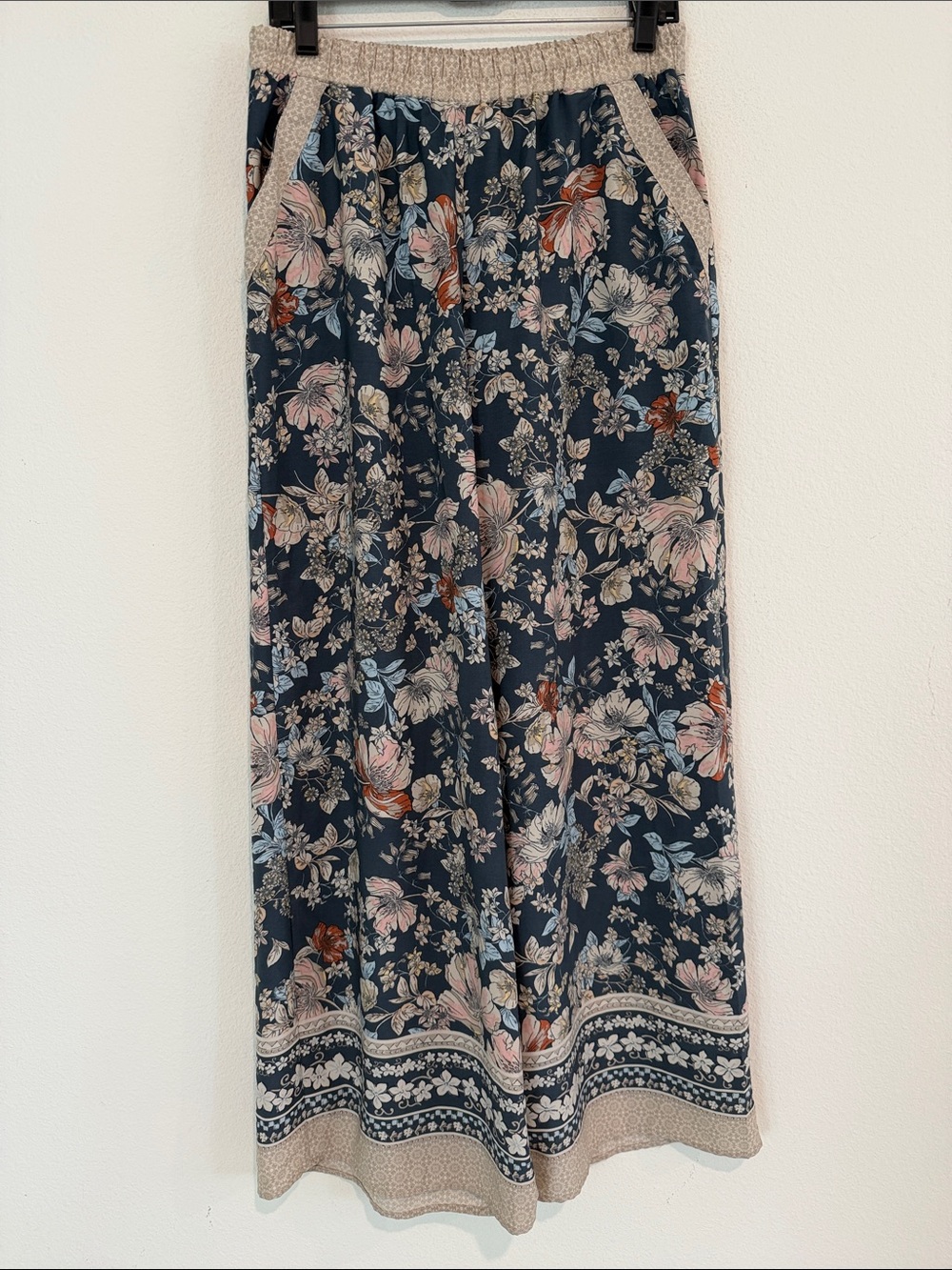 Sienna Sky Floral Wide-Leg Pull-On Floral Pants Boho